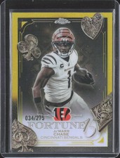 2025 Topps Chrome Ja'marr Chase Fortune 15 Yellow /275 Bengals #F15-2