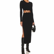 The Range Laced Long Sleeve Black Sweater Dress. NWT. Size Small