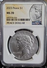 2023 Peace Silver Dollar $1 NGC MS70 Peace Dollar Label