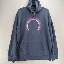 Nirvana Rainbow Smiley Face Logo Hoodie Sweatshirt Adult Medium Graphic Band NWT