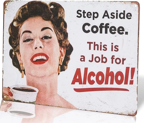 - Step Aside Coffee Vintage Retro Tin Sign Funny Humour 50'S Girls Metal Poster