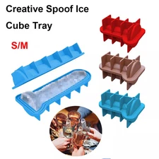 2Pcs Fun Shaped Dick Ice Cube Molds Silicone Ice Tray for Freezer Whiskey Brown
