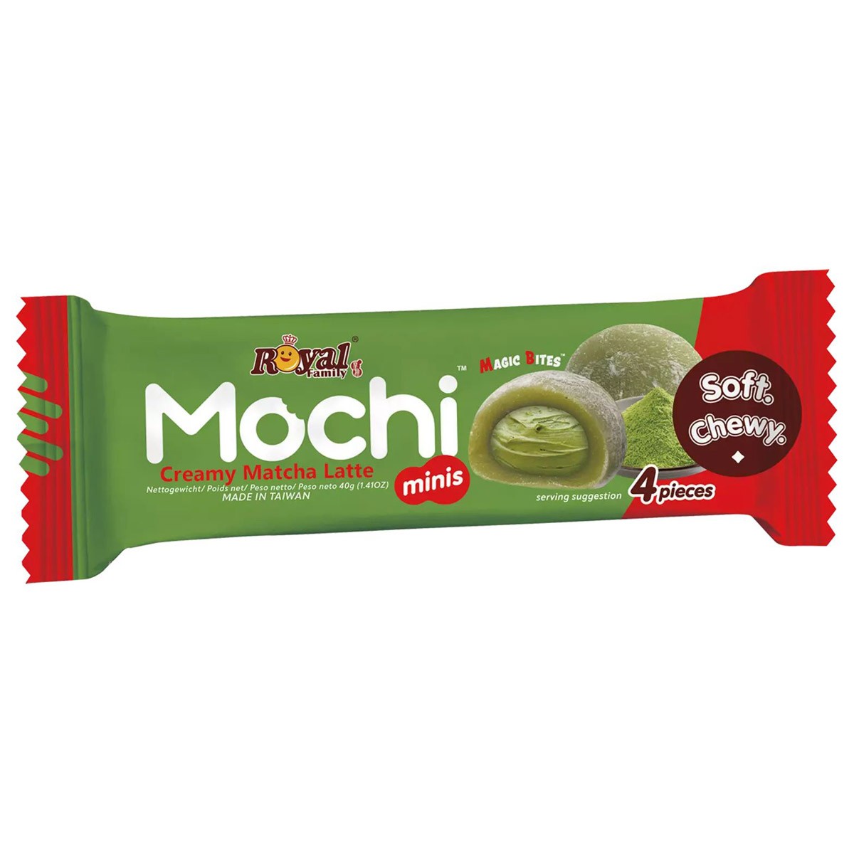 Barrita Royal Family Mochi Creamy Matcha Soft Chewy envasada 40 g