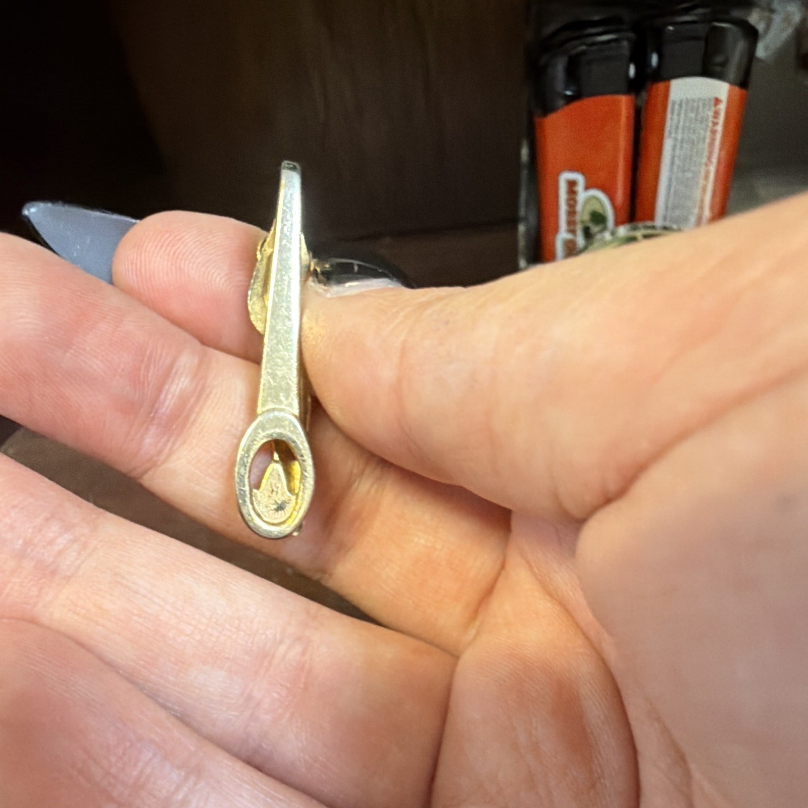 Swank Gold Tone Wrench Shape Tie Bar Clip Men's Tool Theme Accessory