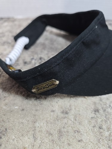Sun N Sand Headwear Coil Back Sun Visor Hat Womens Black Golf Adjustable - Picture 2 of 5