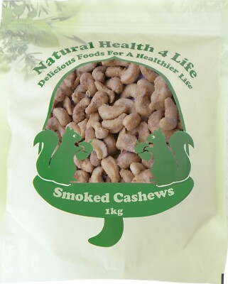 Natural Health 4 Life gebackene & gesalzene geräucherte Cashewnüsse 1 kg