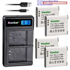 Kastar Battery LCD Dual Charger for Olympus Li-50B 50B  Tough TG-820 TG-830 iHS