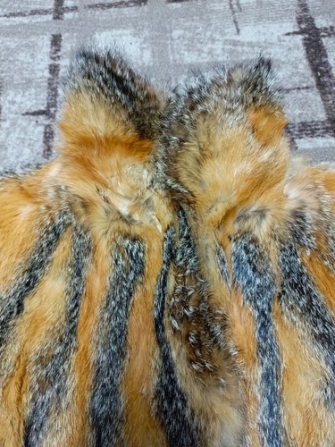 1970s vintage women's Luxury genuine Red Silver Cross Fox fur long coat M 10 40R - Picture 12 of 15