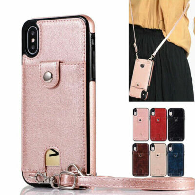 Women Wallet Cross Body Strap Case Cover For iPhone 14 13 12 15 Pro MAX 11 7 8