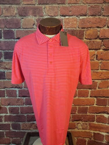 Gfore G4 Men's XL Pink Purple Striped Short Sleeve Golf Polo Shirt New ⛳ - Picture 1 of 6