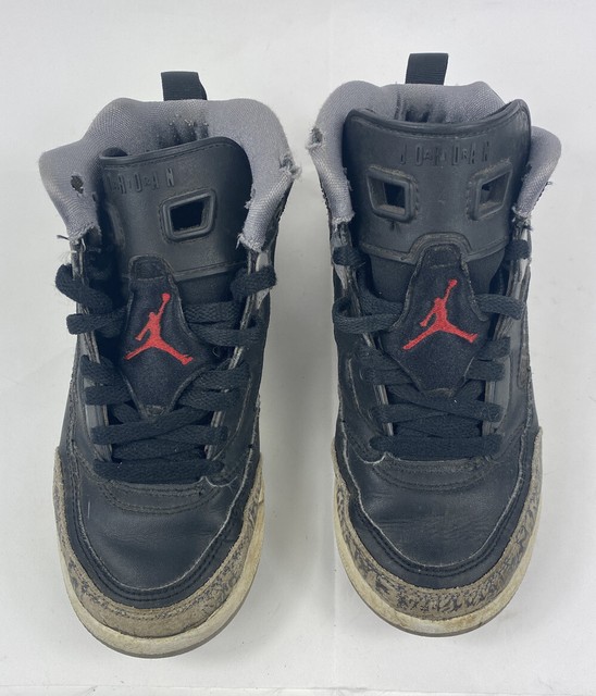 Nike Air Jordan IV Spizike GS Black/Red/Cement Basketball Shoes Kids Size 2Y | eBay