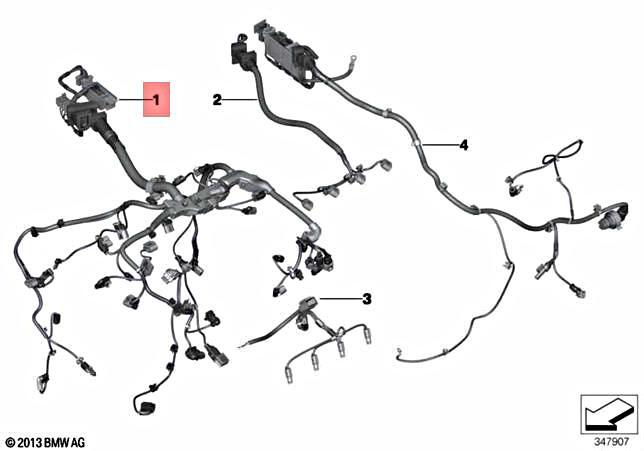 Genuine BMW X5 F15 X5 25d 25dX Engine Wiring Harness Engine