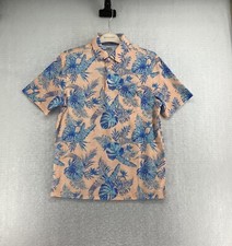 Izod Saltwater Mens Relaxed Classics Short Sleeve Orange Blue Polo T Shirt Sz S