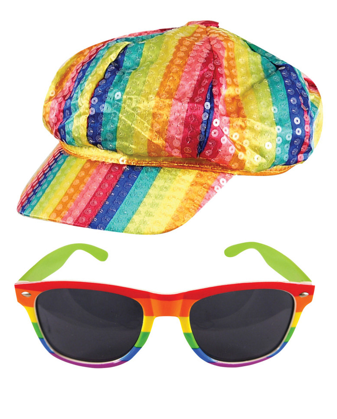 Rainbow Gay Pride Kit Sunglasses + Hat Shades Rave Party Carnival LGBT Festival