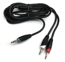 NEW 6 ft Stereo 3.5mm 1/8 Male to 2-Mono 3.5mm Male Audio Adapter Splitter Cable