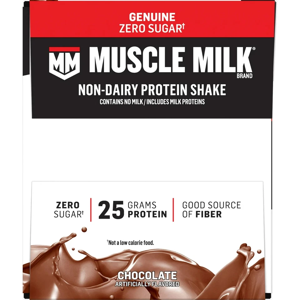 Batido de proteínas genuinas Muscle Milk, chocolate, cartón de 11 fl oz, paquete de 24 Foto 3 de 4