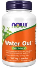 NOW Foods Water Out 100 Veg Caps Uva Ursi, Dandelion, Potassium Vitamin B-6 6/28