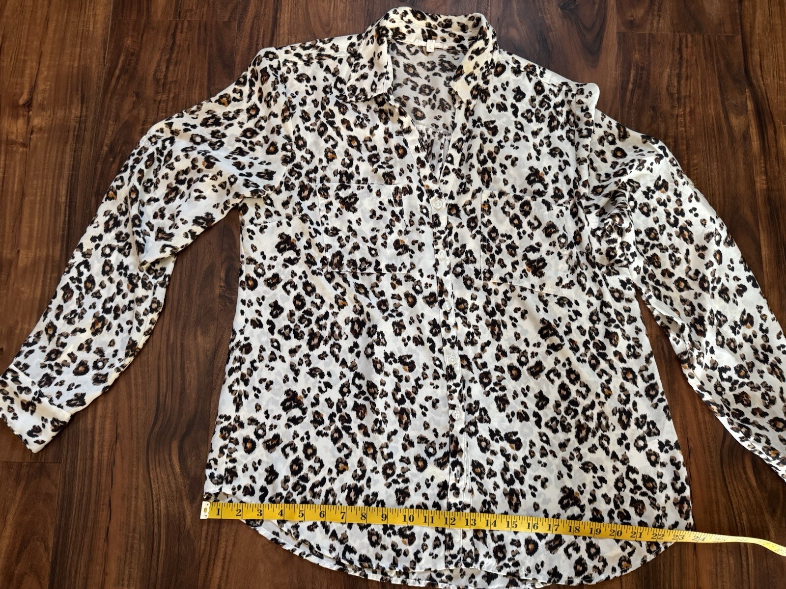 Animal Print Top Maurices Size Large Button Up Lo… - image 8