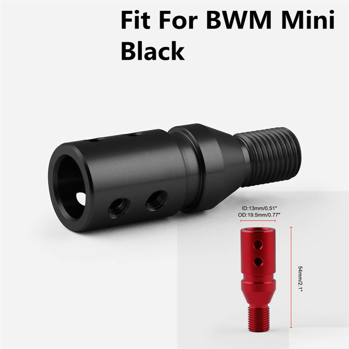 Universal Shift Knob Adapter – Non-Threaded To 12x1.25mm – Black Anodized Aluminum