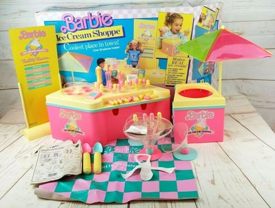 Barbie Mattel Ice Cream Shoppe & Cart Playset 1987 Vintage Barbie Toy Incomplete 74299036538 | eBay
