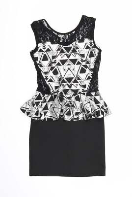 Progress Bodycon Damen schwarz Polyestermischung Größe M - Rüschendetail
