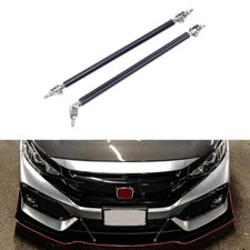 Adjustable 7.87-13 Black Front Bumper Lip Splitter Rod Strut Tie Bar Support
