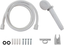 Recpro RV 60" White Vinyl Handheld Shower Head & Hose with Shut-Off Valve | Dura