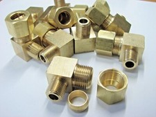 90-Degree 3/8" Compression x 1/4" Male MP Brass Elbow Pack Of 10