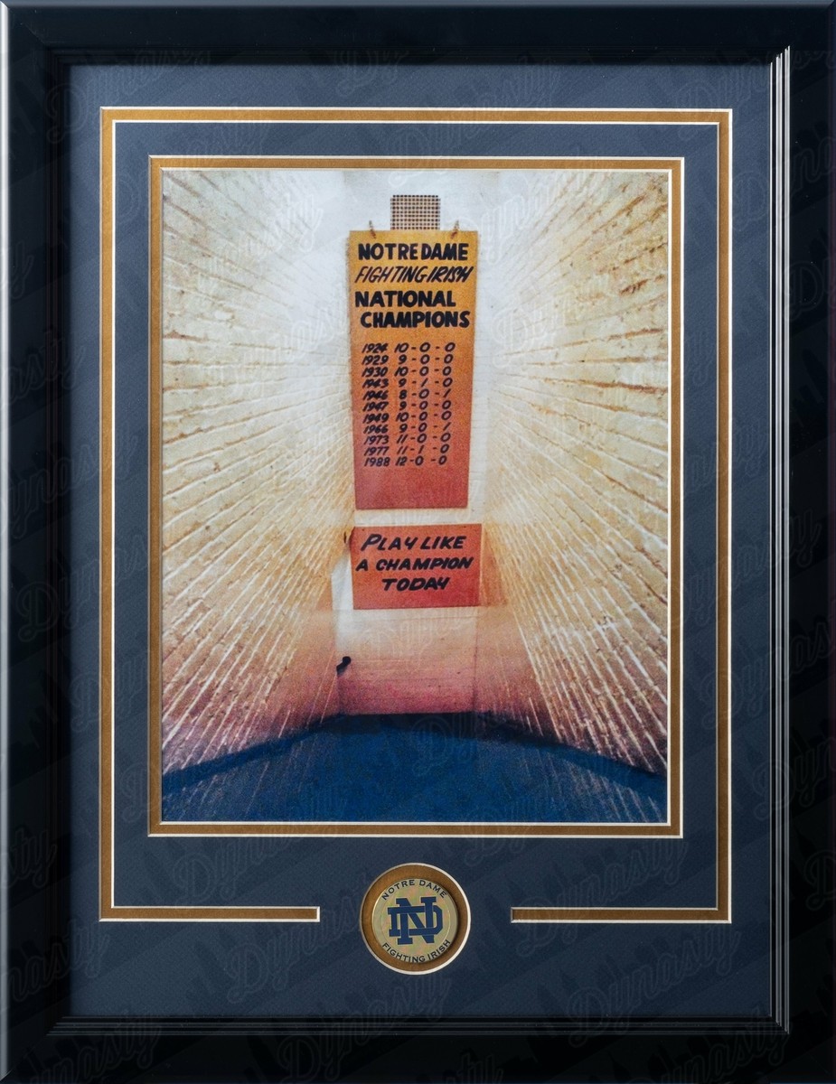 Notre Dame Fighting Irish Locker Room Play Like a Champion Framed