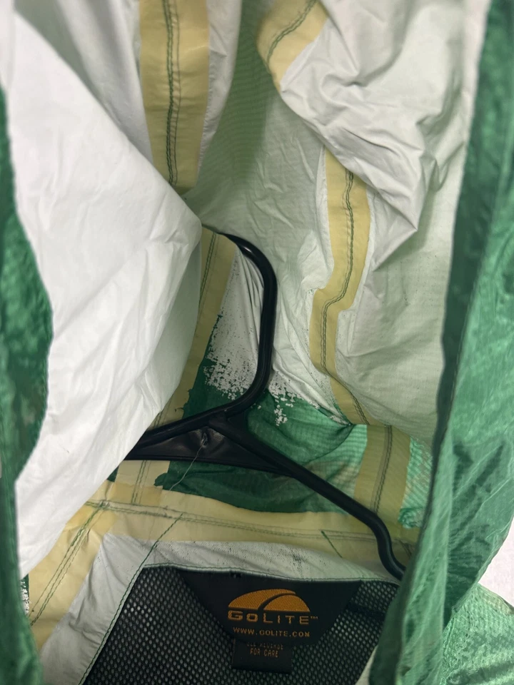 GOLITE Men M Golf Green Windbreaker Rain Jacket Lightweight Full Zip Snap Button - Image 3 of 4