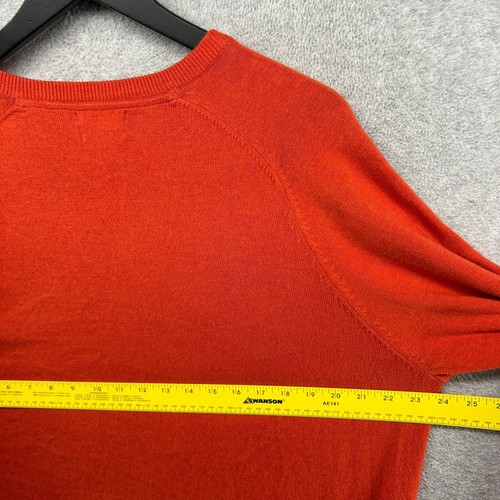 L.L. Bean Sweater Mens Size Large Orange Cotton V Neck Long Sleeve Pullover - Picture 9 of 10