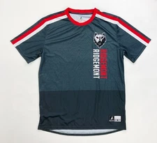 Ridgemont Wolves Short Sleeve Soccer Training Jersey Men's L Dark Gray Red Shirt
