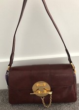 Perlina Hand Crafted Brown Leather With Gold Hardware Purse/handbag. Nwt. Per186