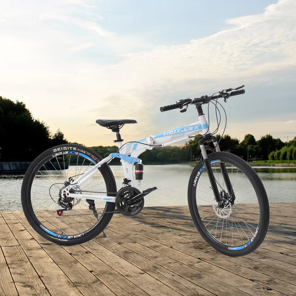 26" Folding Mountain Bike 21 Speed Men Bikes MTB Bicycle School Dual Disc Brake - Image 4 of 4