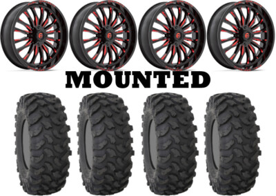 Kit 4 System 3 XTR370 Tires 40x10-24 on Fuel Arc Red Wheels CAN