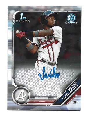 Izzy Wilson AUTOGRAPH RC Atlanta Braves 2019 Bowman Chrome AUTO Baseball Isranel
