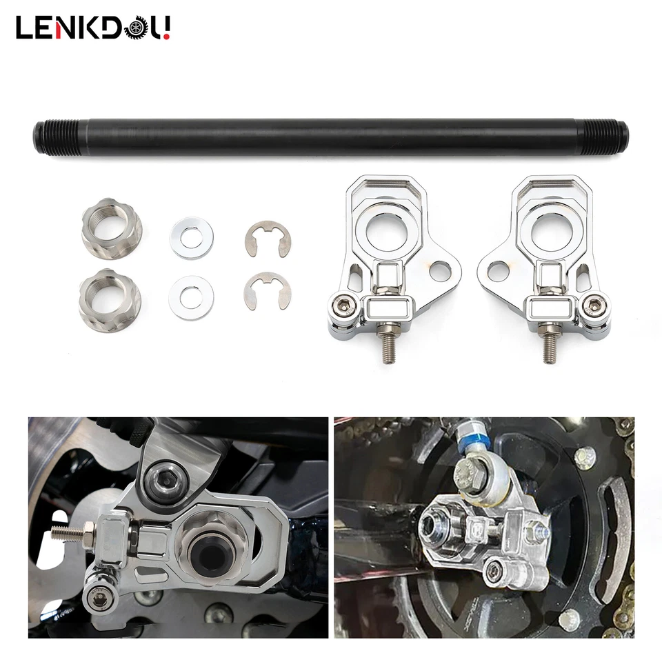 Chrome CNC Rear Bearing Axle Adjuster Alloy For Harley Touring Road Street Glide - Image 4 of 4