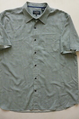 NAT NAST LUXURY ORIGINALS 100% SILK BLUE/GREEN/OFF-WHITE PLAID SHIRT sz XL EUC!