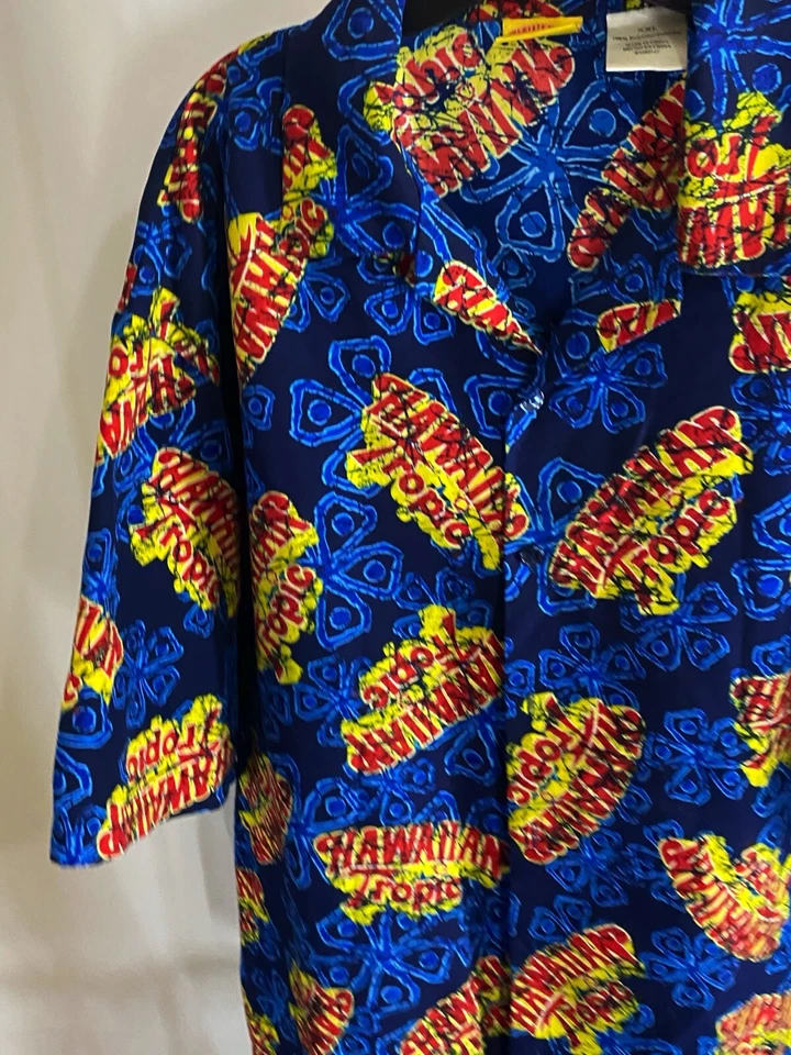 Hawaiian Tropic Poly Artwork SLEEVE BUTTON UP SHIRT 2XL XXL - Image 3 of 4