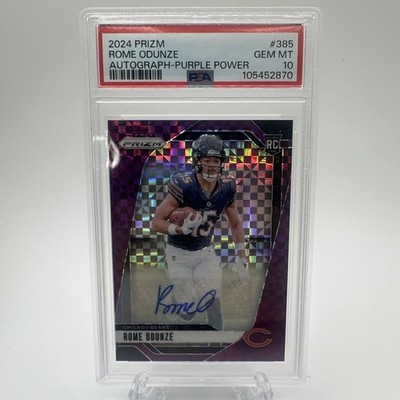 2024 Panini Prizm #385 Rome Odunze Purple Power Auto PSA 10 /49 Autograph