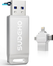 Mfi Certified Photo Stick 128GB USB Flash Drive for 4 in 1 External