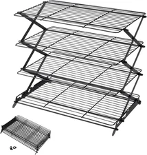 2/3/4-Tier Upgraded Collapsible Cooling Rack with Adjustable 3 Setting Design St