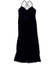 Ralph Lauren Womens Velvet Gown A-line Dress, Blue, 12
