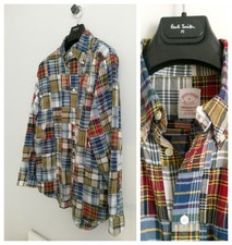 NWOT BROOKS BROTHERS MEN'S PATCHWORK MADRAS SHIRT Sz-M
