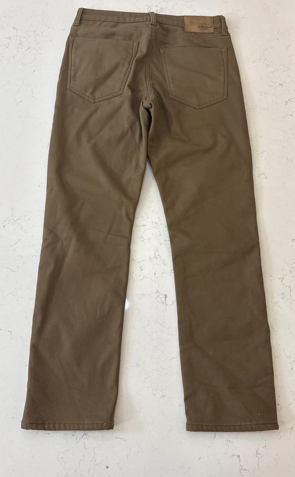 АТМОСФЕРОСТОЙКИЕ ВИНТАЖНЫЕ МУЖСКИЕ ФЛИСОВЫЕ ЭЛАСТИЧНЫЕ ХОЛЩОВЫЕ БРЮКИ коричневые 32x32 - Изображение 2 из 4