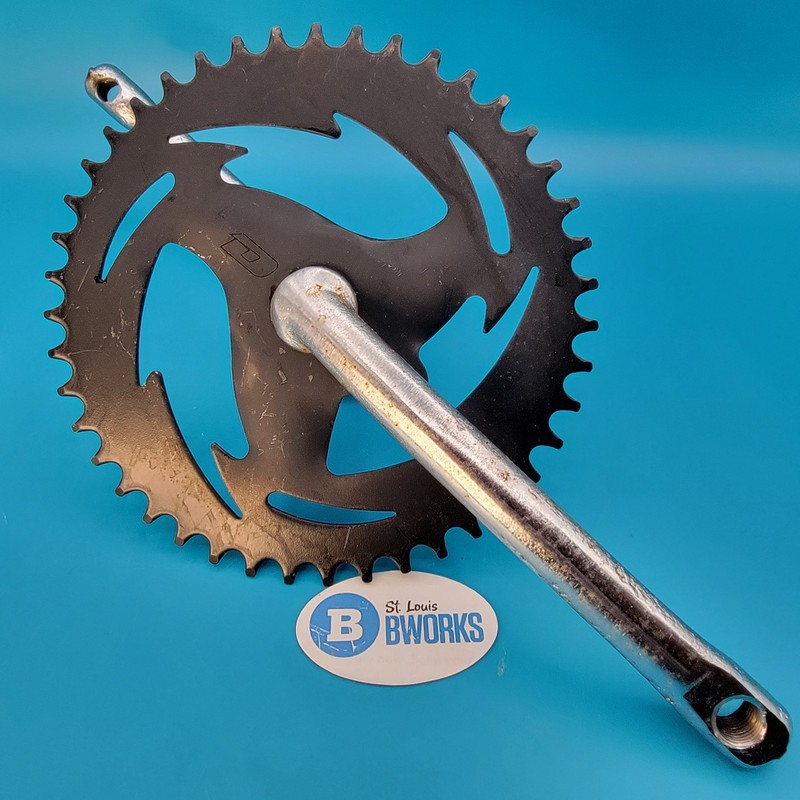 RAD!! Vintage 90's BMX Dyno Crankset 1/2" 43t 165mm Mid Old School    i11