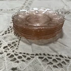 Set of 6 Jeanette Cherry Blossom Pink Depression Glass 5.75" Bread Plates