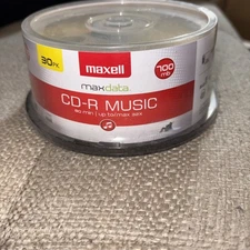Maxell CD-R Blank Media 30 Pack Spindle Audio Music 32x 80 Minute 700MB Player
