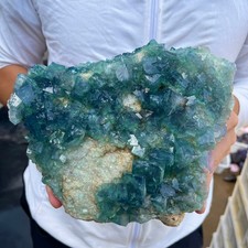 8.8lb NATURAL Green Cube FLUORITE Crystal  Quartz Cluster Mineral Specimen