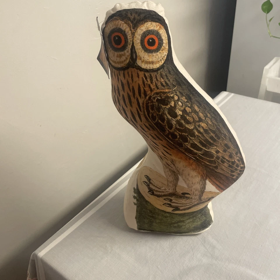 New John Derian Target Barn Owl Standing Plush Pillow 16" X 10"Halloween Decor - Image 3 of 4